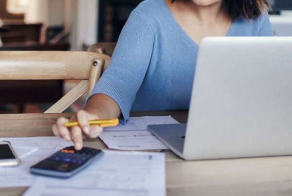 A woman working on her finances